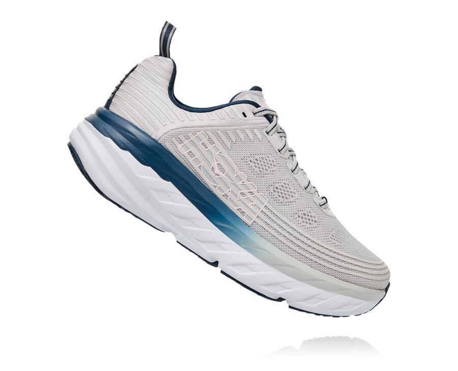 Walking Shoes Womens - Hoka One One Bondi 6 - Grey - DHGCIJK-64